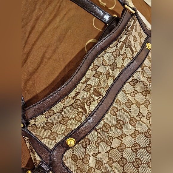 GUCCI Jockey Tote - Canvas with gold hardware - Pre-owned - Picture 11 of 17